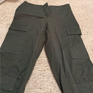 H&M Dark Green Cargo Pants for Women